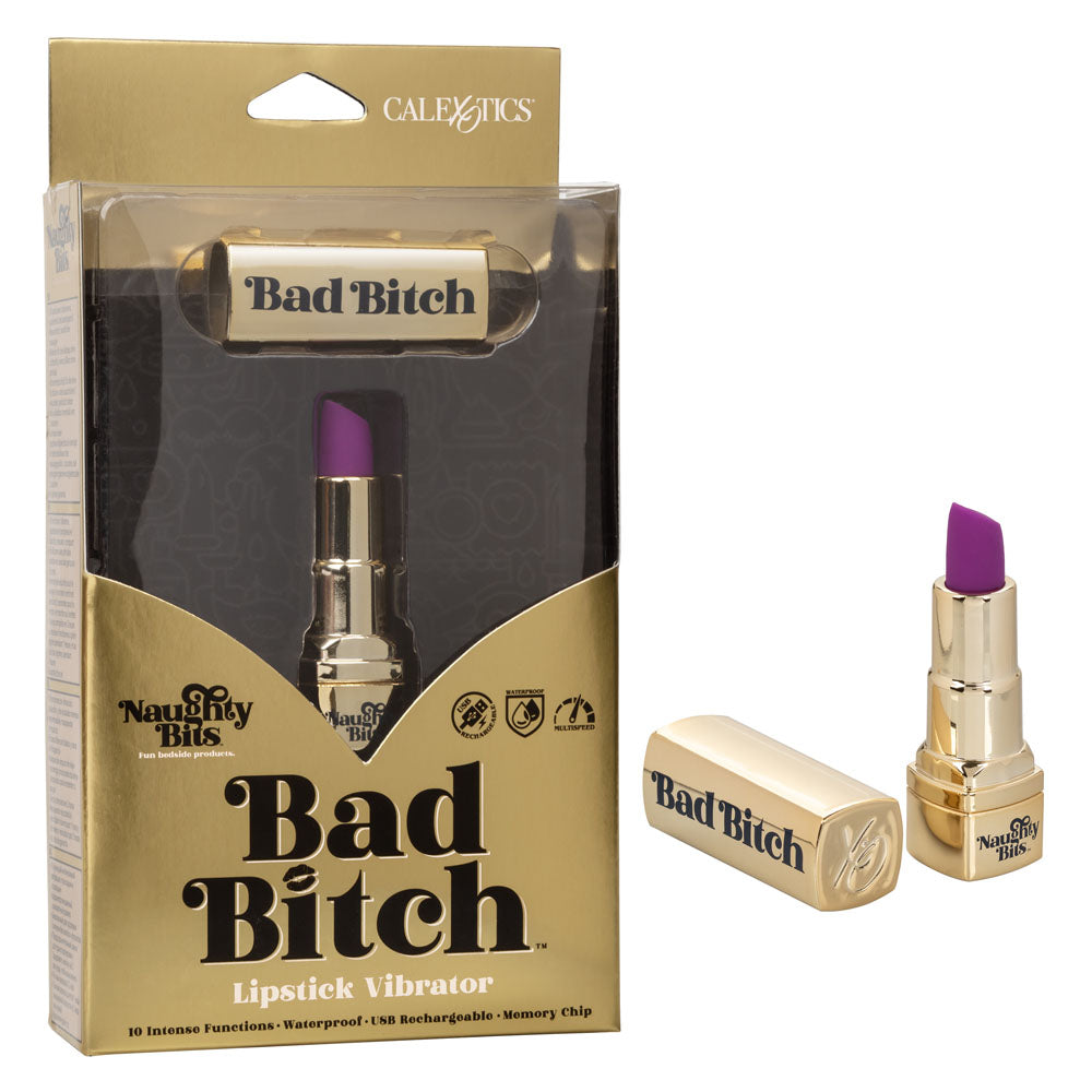 Naughty Bits Bad Bitch Lipstick Vibrator - Purple