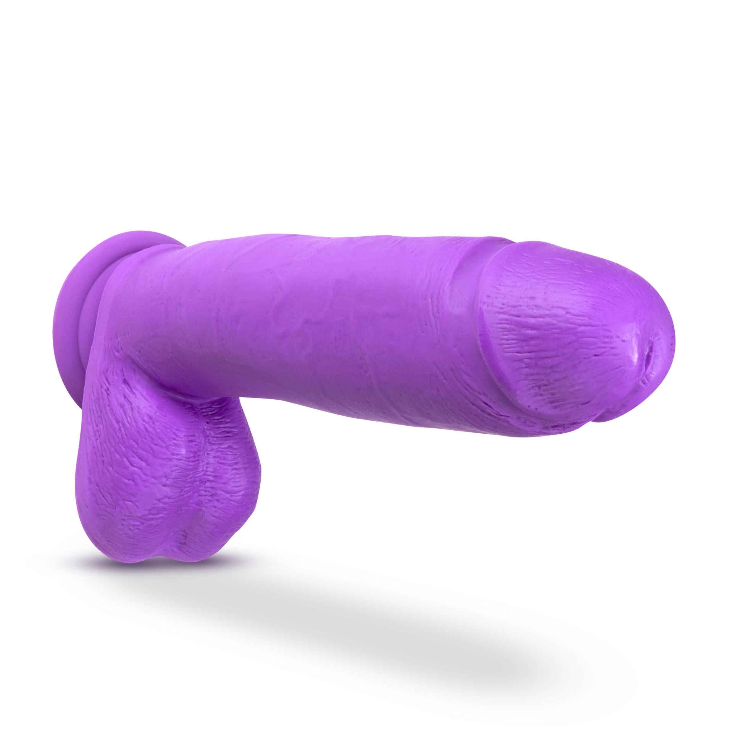 Neo Elite 10in Dual Density Cock W/ Balls Neon Purple
