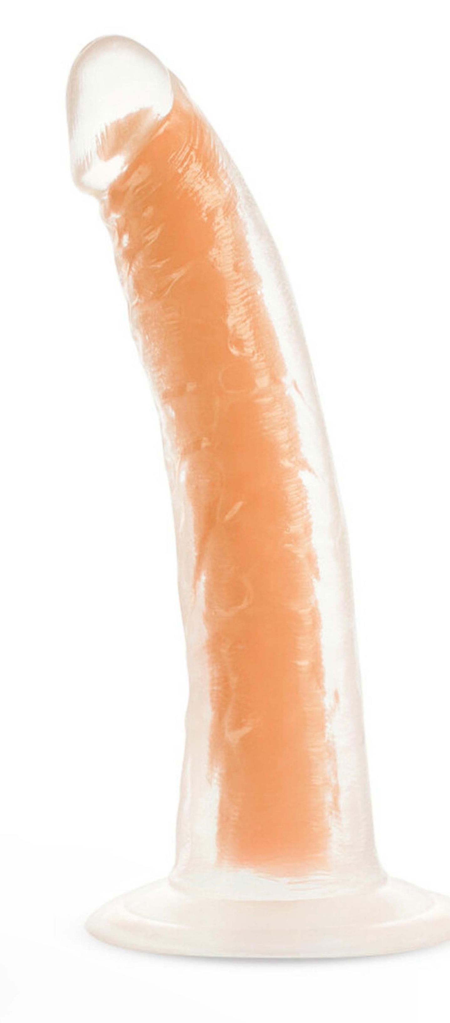 Neo Elite Glow in the Dark - Lavo - 7 Inch  Silicone Dual Density Dildo - Neon Orange