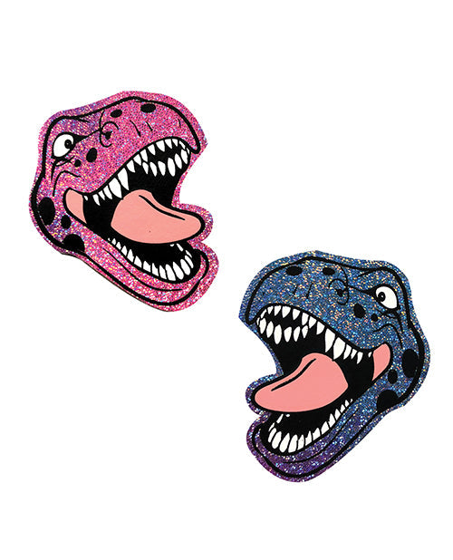 Neva Nude Black Light Dinosaur Pasties - O/s Pink & Blue