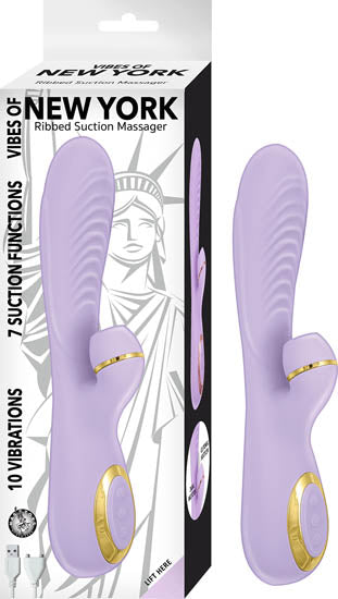 New York Vibes Ribbed Suction Massager by Nasstoys Lavender