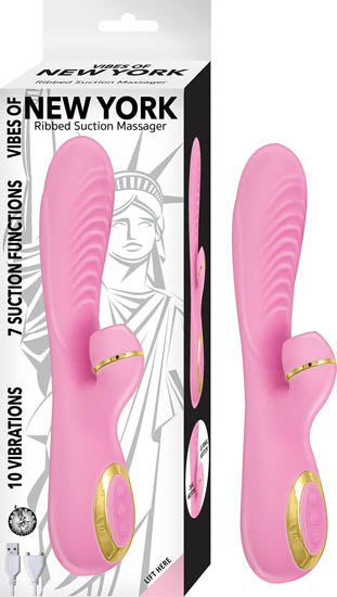 New York Vibes Ribbed Suction Massager by Nasstoys Pink