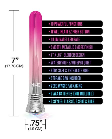 Nixie Jewel Ombre Classic Vibrator Pink Ombre Glow