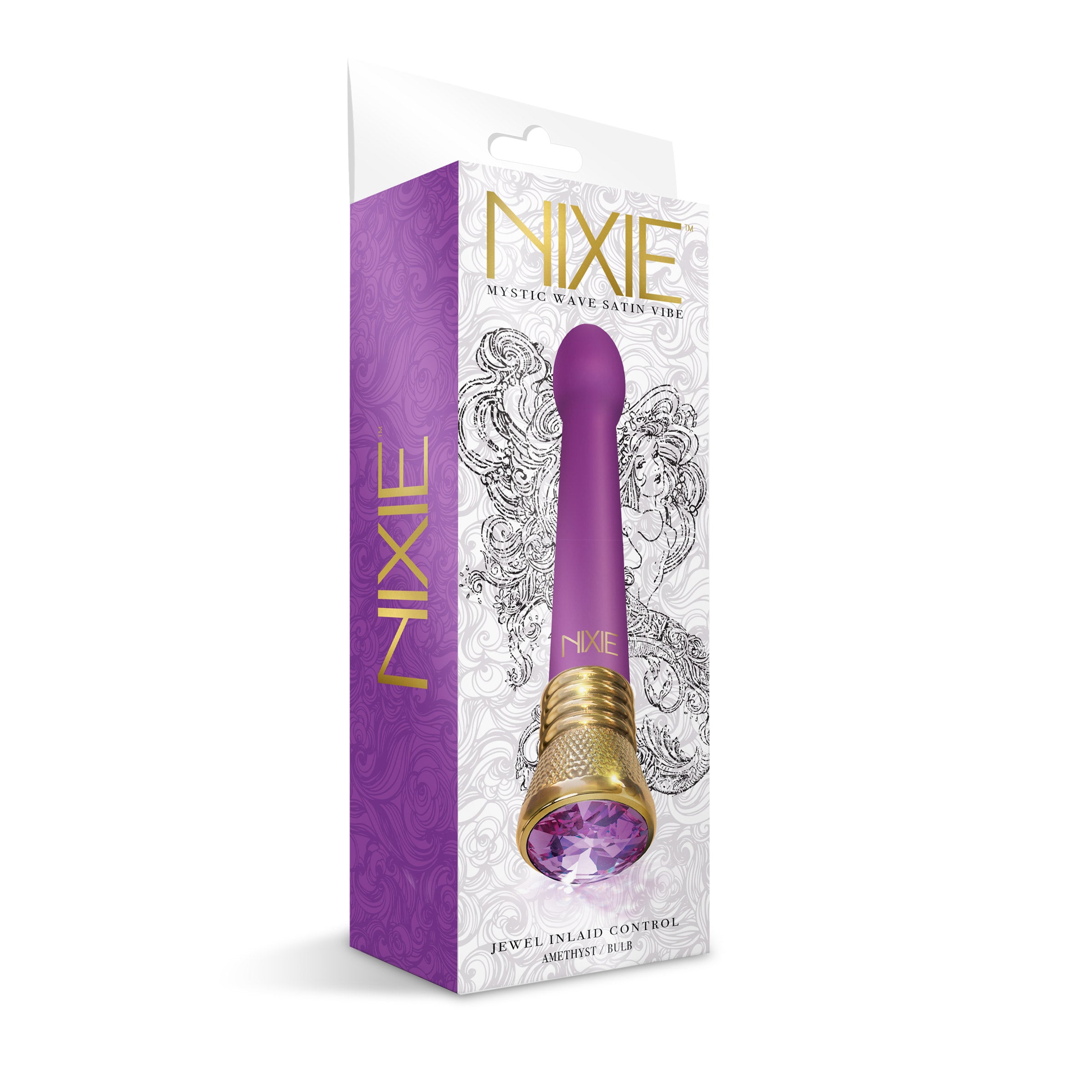 Nixie Jewel Satin Bulb Vibrator 10 Function - Amethyst
