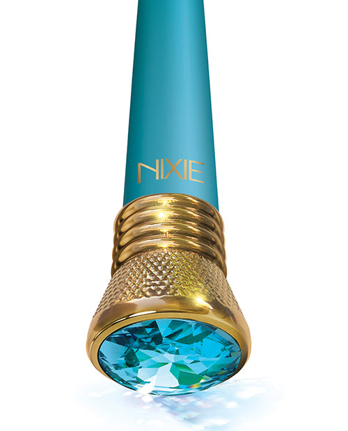 Nixie Jewel Satin Classic Vibrator 10 Function -  Aquamarine