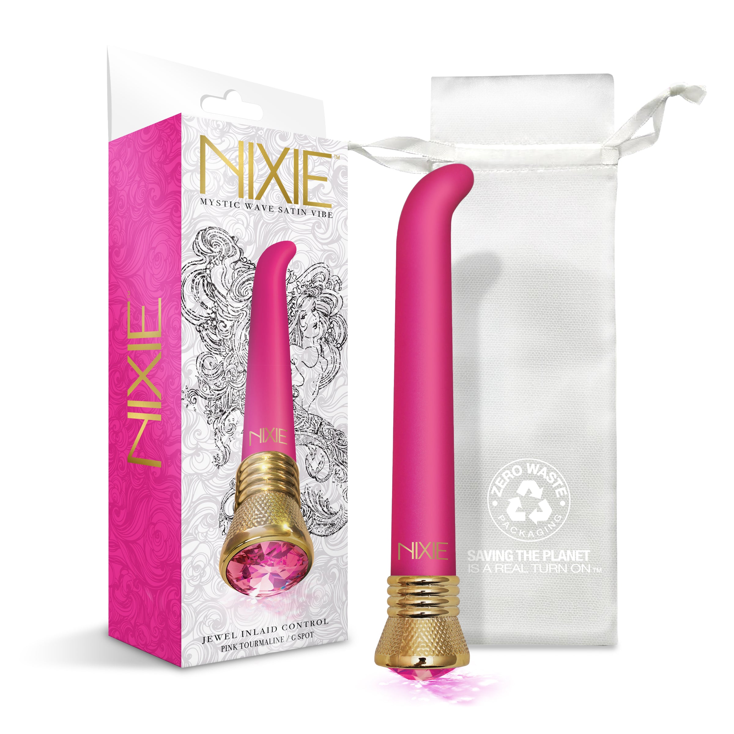 Nixie Jewel Satin G-Spot Vibrator 10 Function -  Pink Tourmaline