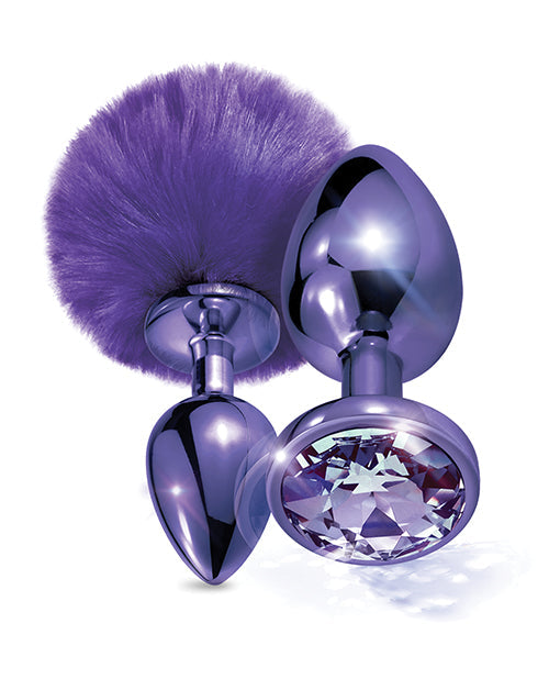 Nixie Metal Butt Plug Set Pom Pom & Jewel Metallic