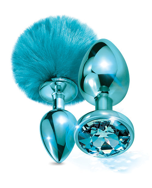 Nixie Metal Butt Plug Set Pom Pom & Jewel Metallic