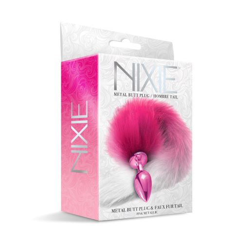 Nixie Metal Plug W/ Ombre Tail Medium Metallic Pink