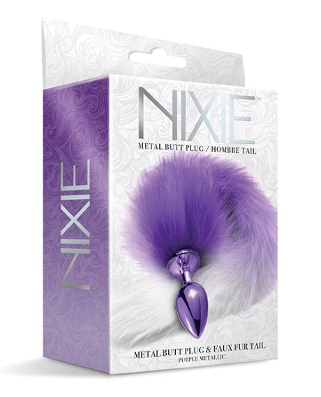 Nixie Metal Plug W/ Ombre Tail Medium Metallic Purple