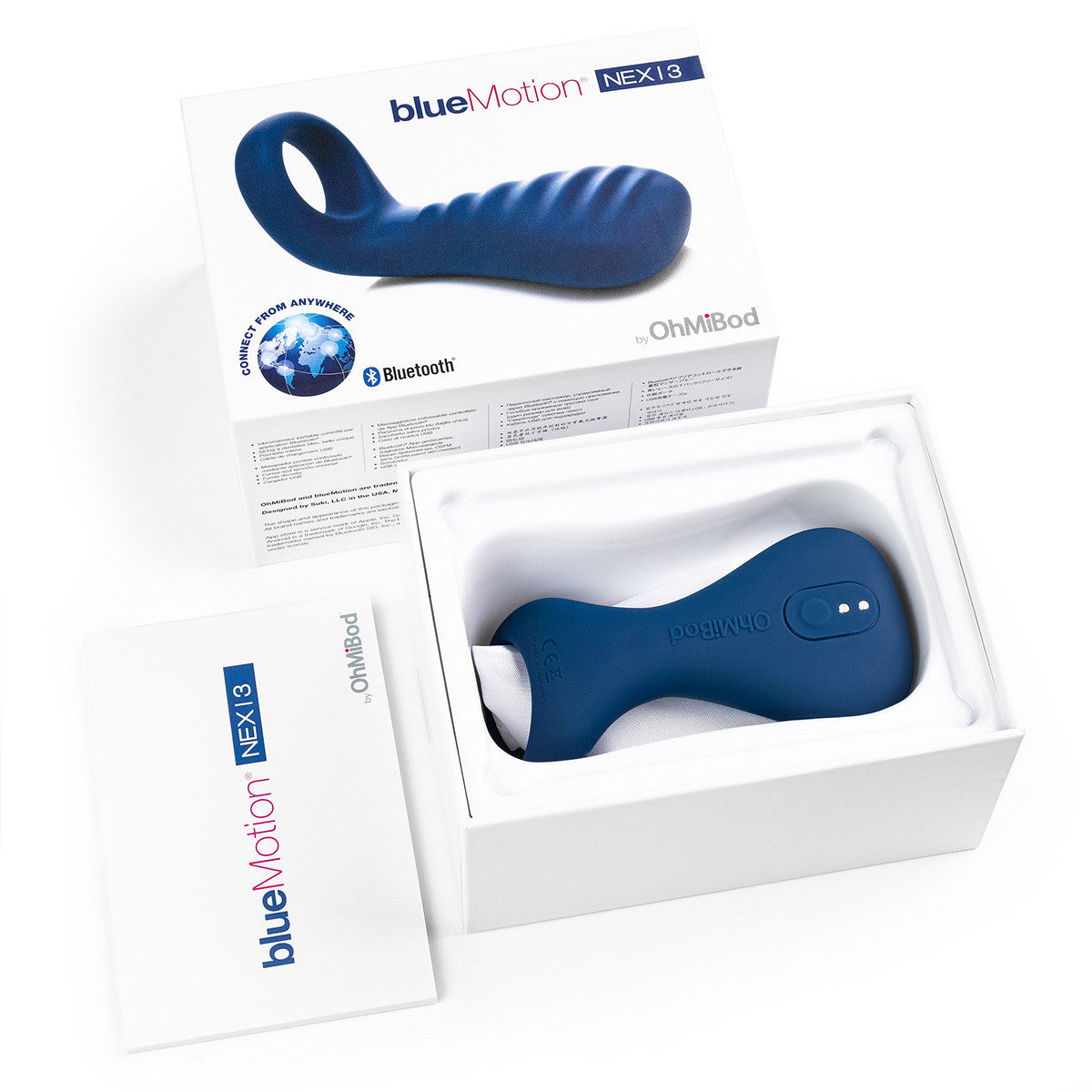 OhMiBod Blue Motion Nex 3 Bluetooth Couples Ring - Cobalt Blue