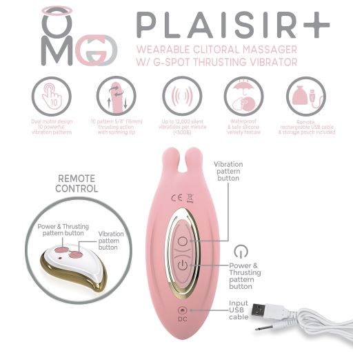 Omg G-Spot Vibrator Vibrating Thruster Pastel Pink