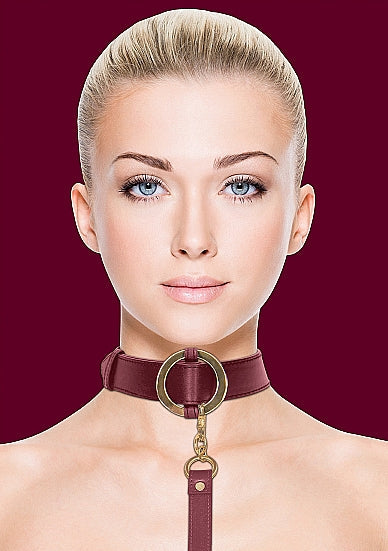 Ouch Halo Collar W/ Leash Burgundy Burgundy