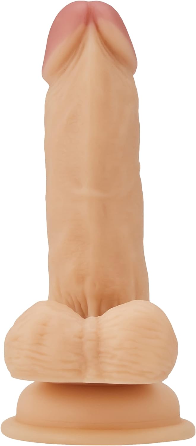 Ouch! Realistic 7 in. Strap-On Dildo and Elastic Harness - Beige