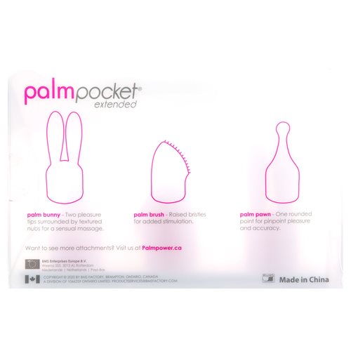 Palm Power Pocket Extended 3 Silicone Massager Heads