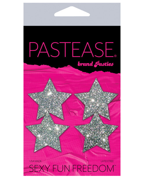 Pastease Petites Glitter Star - Silver O/s Pack Of 2