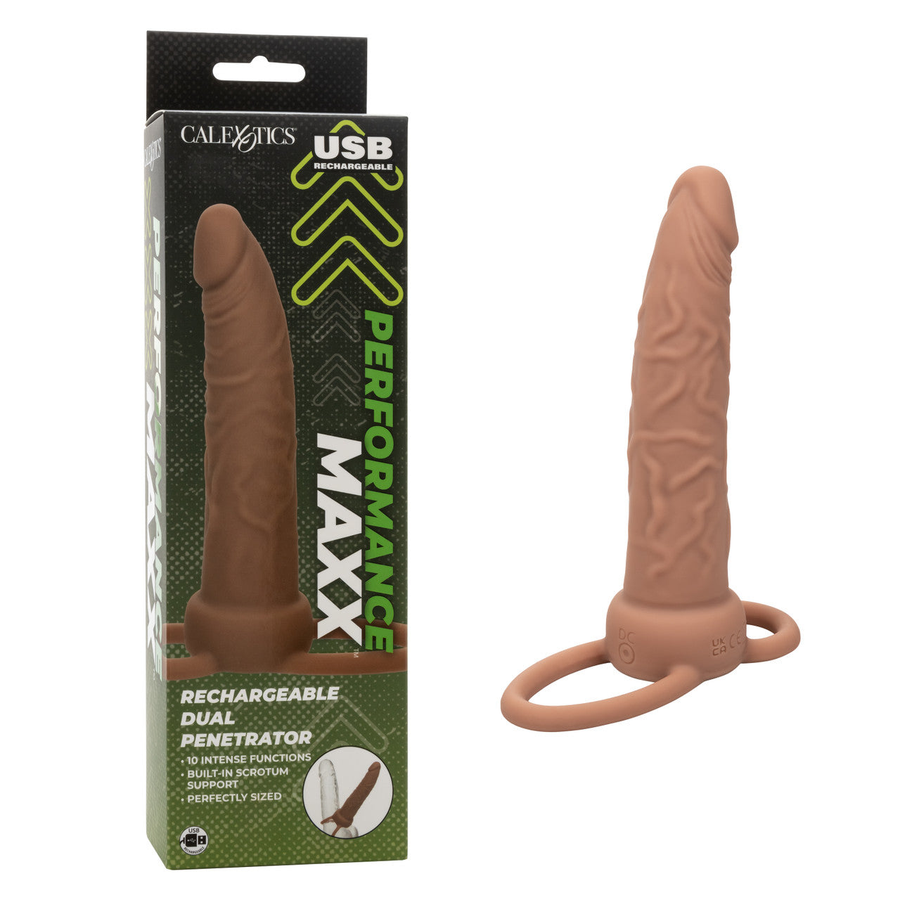 Performance Maxx Rechargeable Dual Ring Penetrator Brown