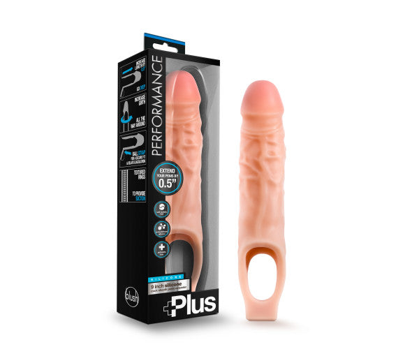 Performance Plus - 9 Inch Silicone Cock Sheath  Penis Extender - Vanilla