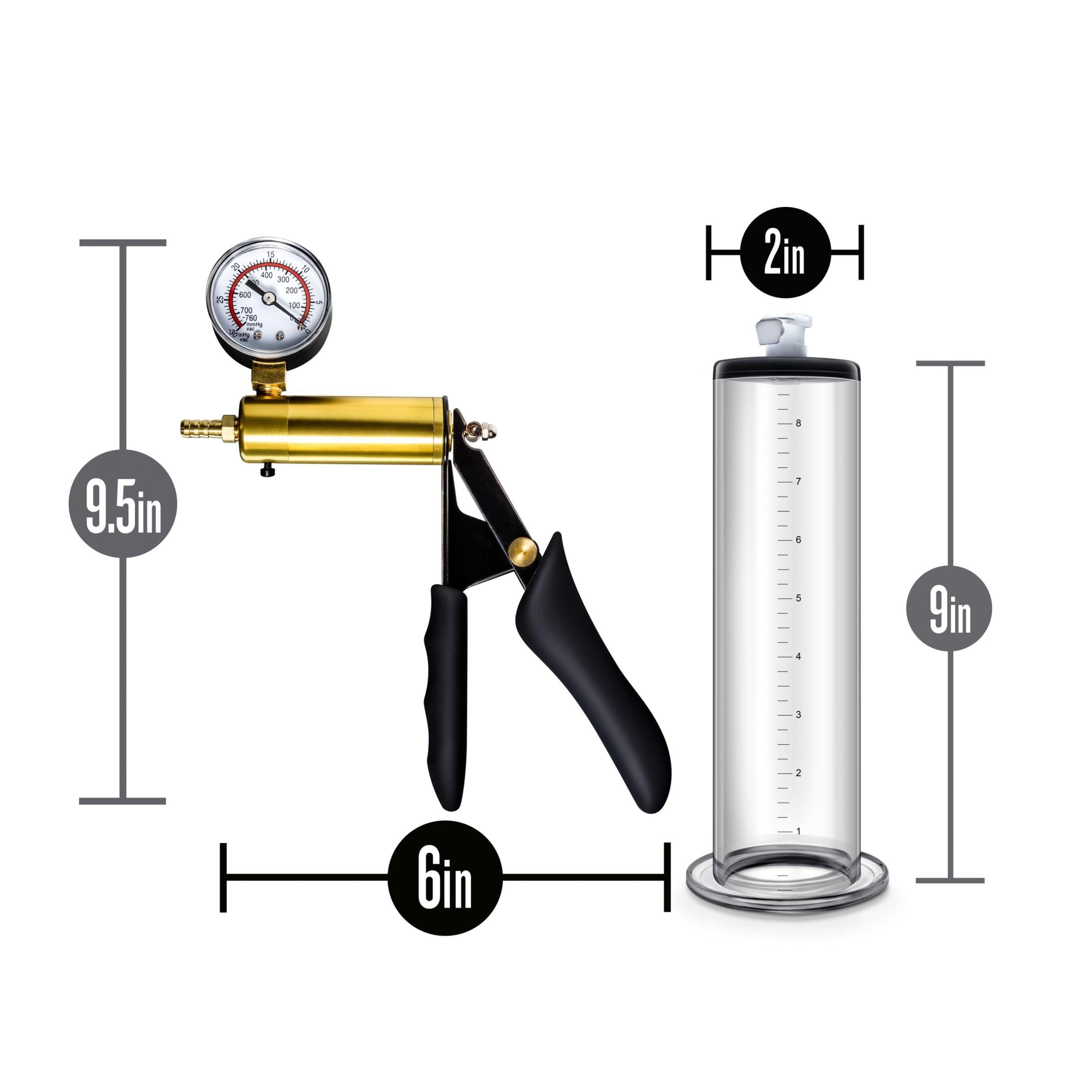 Performance - Vx6 Vacuum Penis Pump With Brass  Pistol &amp; Pressure Gauge - Clear