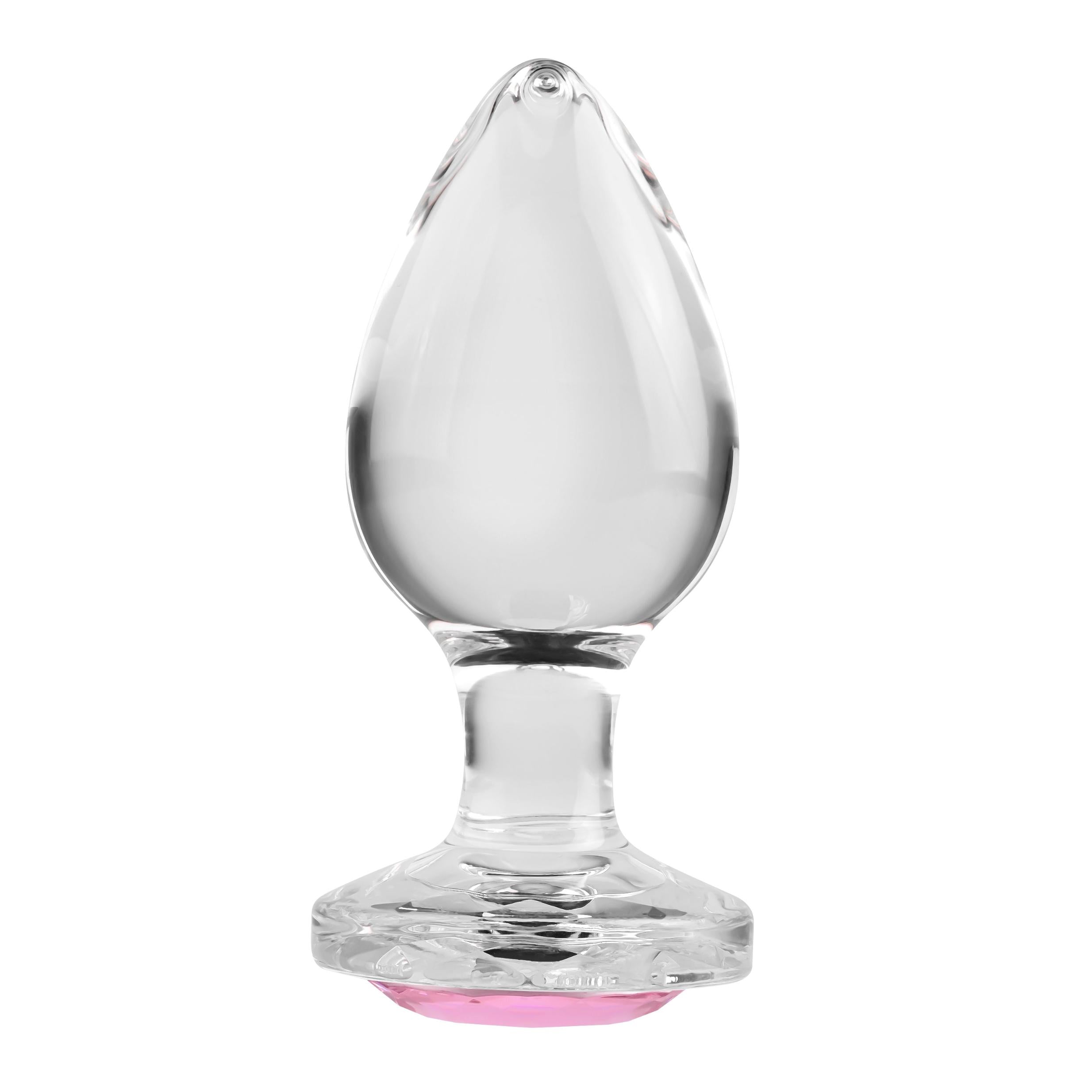 Pink Gem Glass Plug - Pink Large