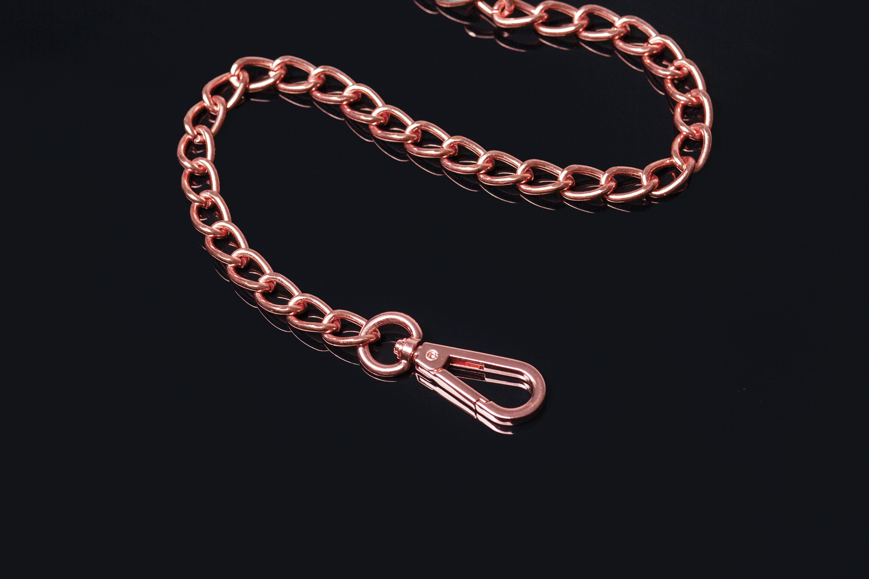 pleasure Chain Leash Black Rose Gold