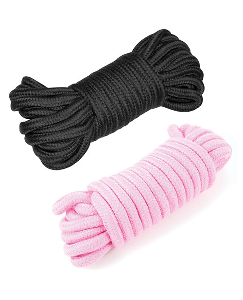 Plesur Cotton Shibari Bondage Rope 2 Pack Black/pink