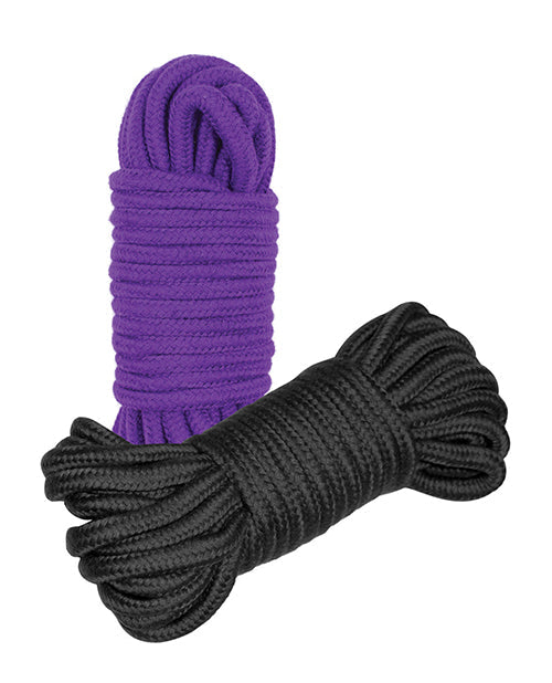 Plesur Cotton Shibari Bondage Rope 2 Pack Black/purple