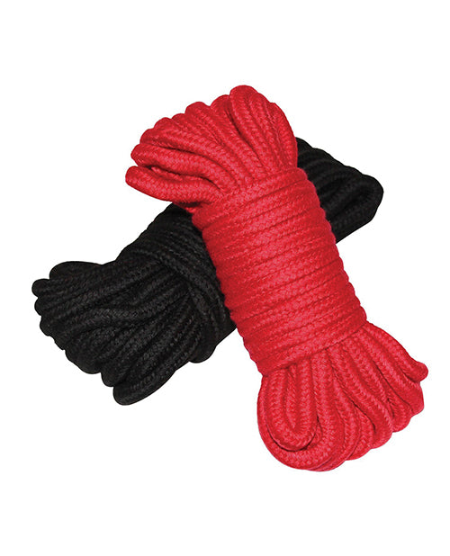 Plesur Cotton Shibari Bondage Rope 2 Pack Black/red