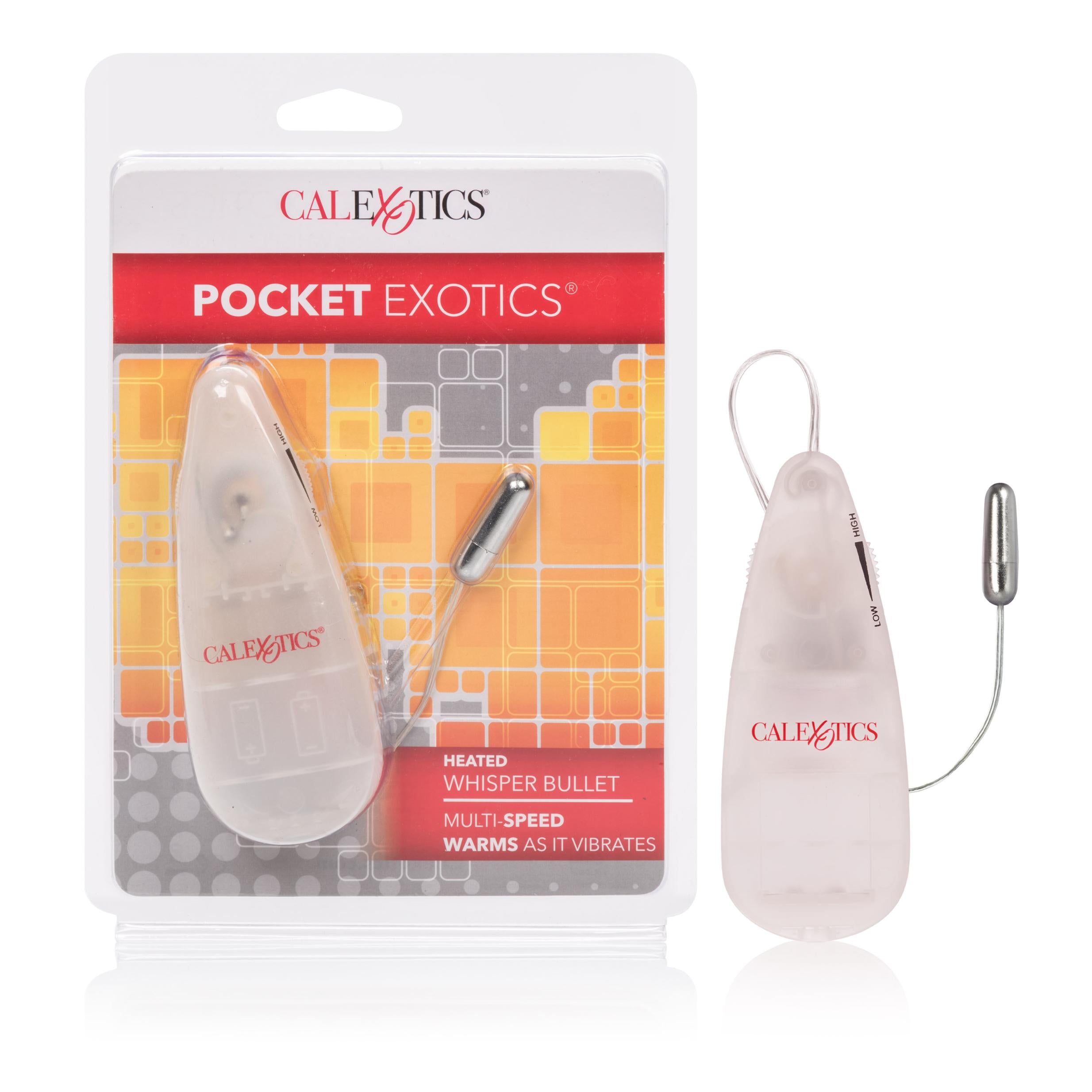 Pocket Exotics Heated Whisper Bullet Vibrator - Clear