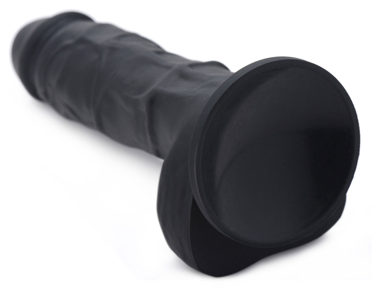 Power Pecker 7 Inch Silicone Dildo With Balls Black