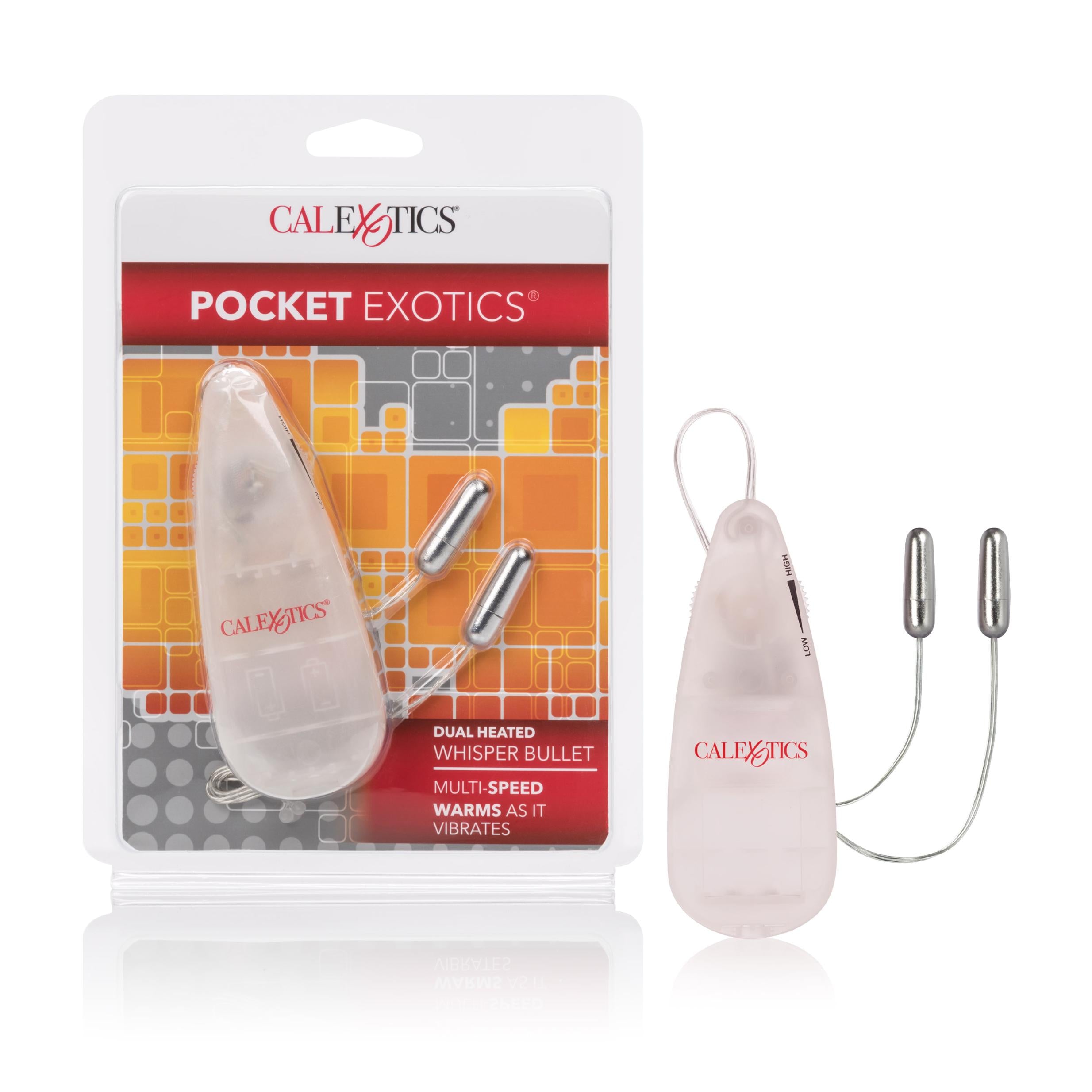 Power Pocket Exotics Dual Heated Whisper Bullets - Clear