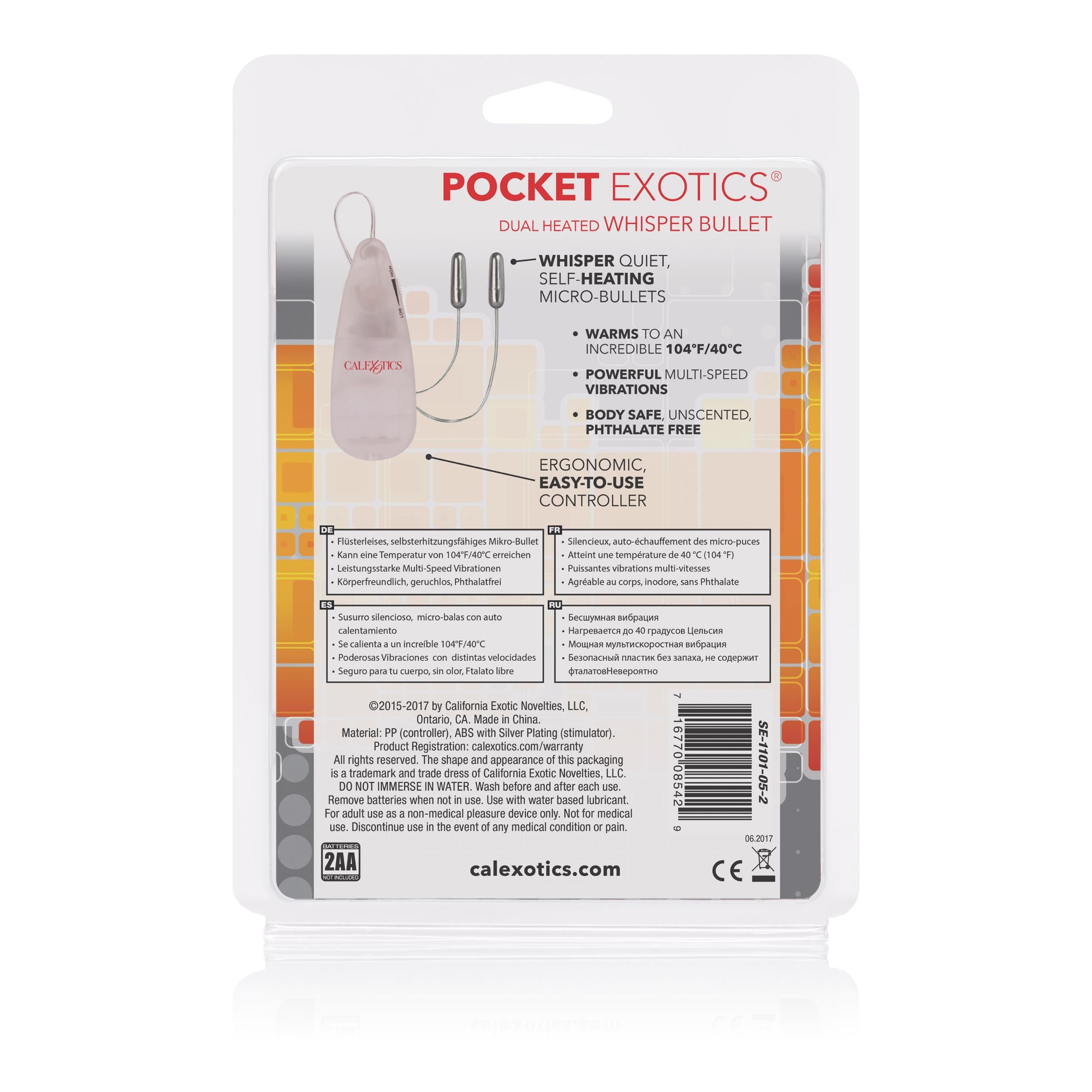 Power Pocket Exotics Dual Heated Whisper Bullets - Clear