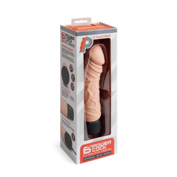 Powercocks 6.5" Realistic Vibrator Nude