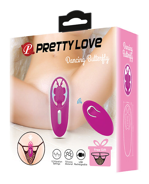 Pretty Love Dancing Butterfly Panty Stimulator with Free Panty - Fuchsia