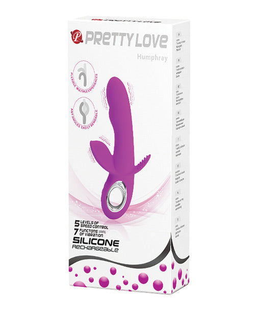 Pretty Love Humphrey Bendable Front and Back  Rabbit Vibrator - Fuchsia