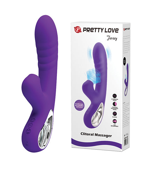 Pretty Love Jersey Sucking and Vibrating Rabbit Vibrator -  Purple