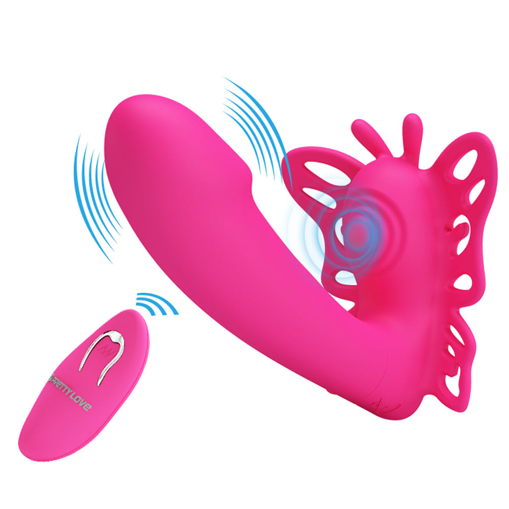 Pretty Love Katherine Wearable Butterfly Vibrator  - Fuchsia