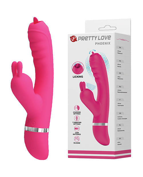 Pretty Love Phoenix Licking Rabbit Vibrator - Pink