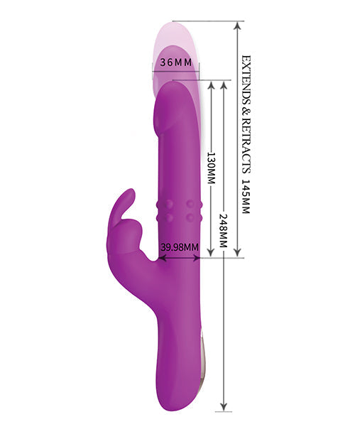 Pretty Love Reese Thrusting Rabbit Vibrator - Fuchsia