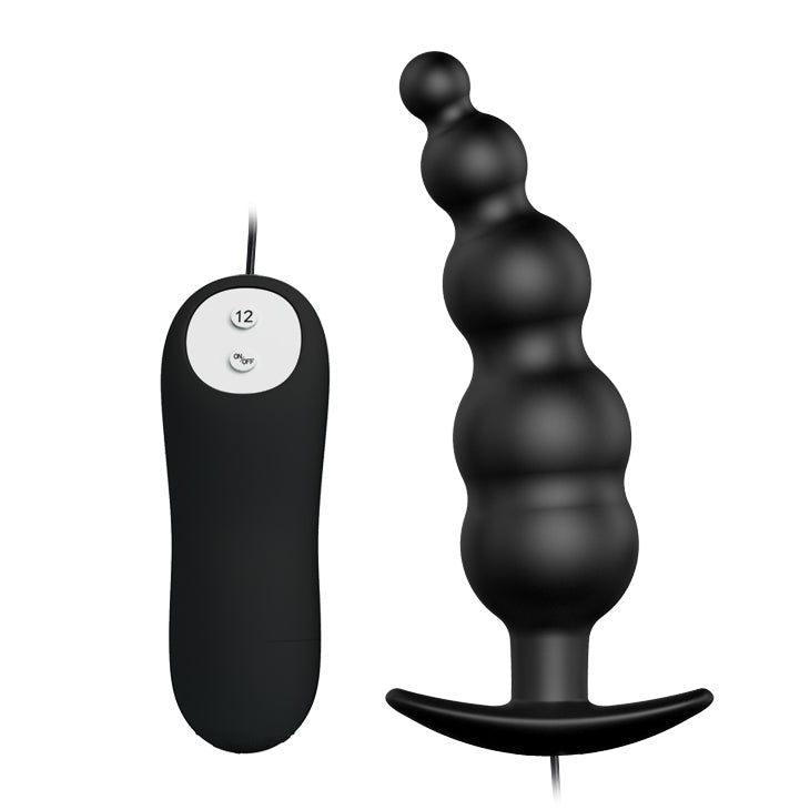 Pretty Love Vibrating Bead Butt Plug Black