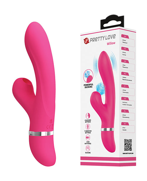 Pretty Love Willow Sucking Rabbit Vibrator - Pink