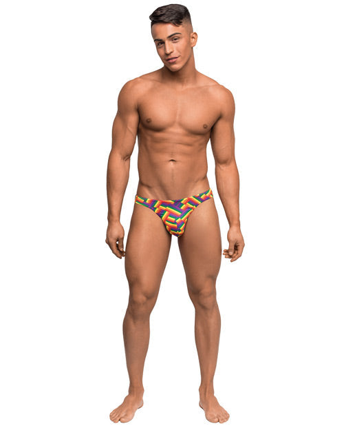 Pride Fest Contoured Pouch Bong Thong Rainbow L/xl