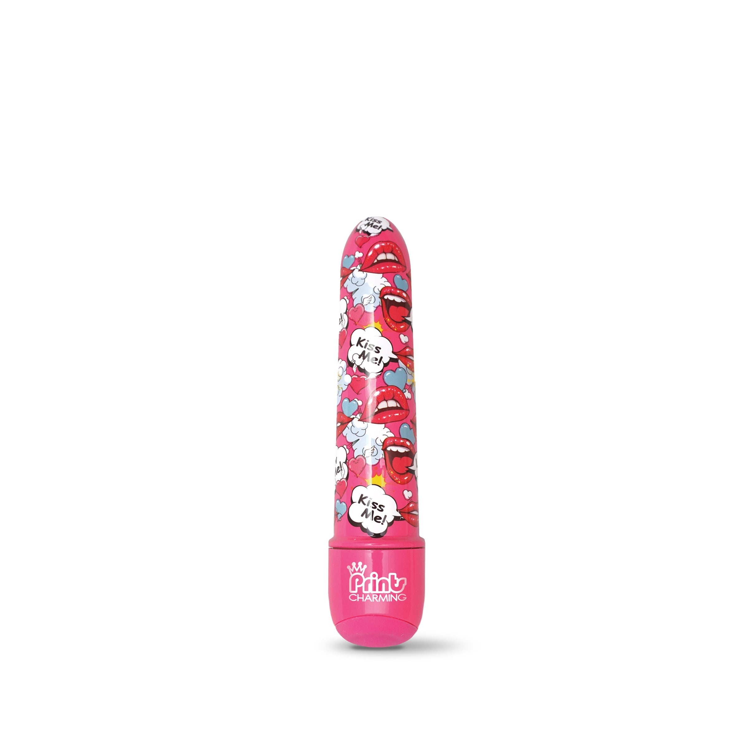 Prints Charming Pop Tease 5 Inch Mini Vibrator Kiss Me-Pink