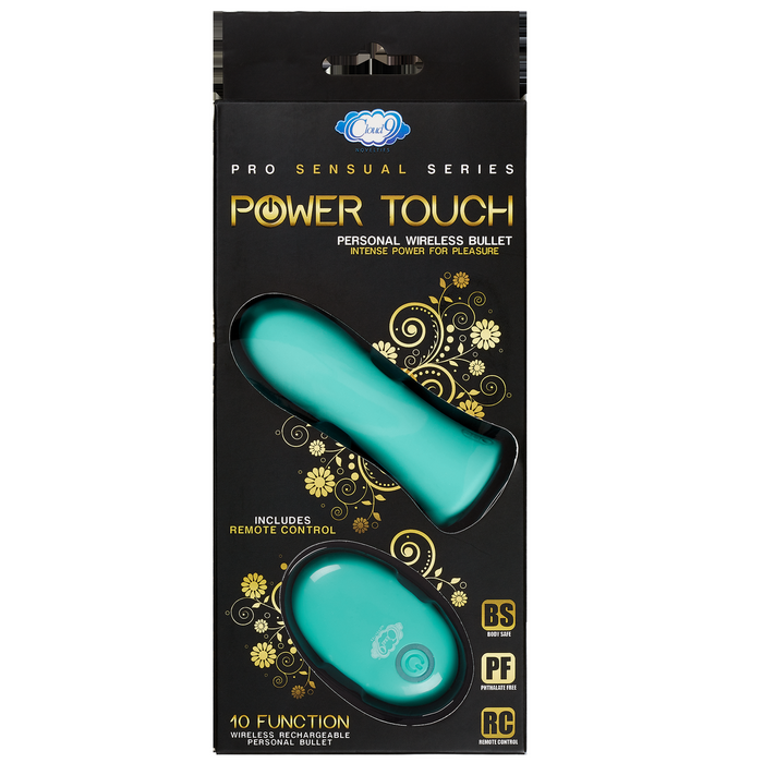Pro Sensual Power Touch Bullet With Remote Control Teal