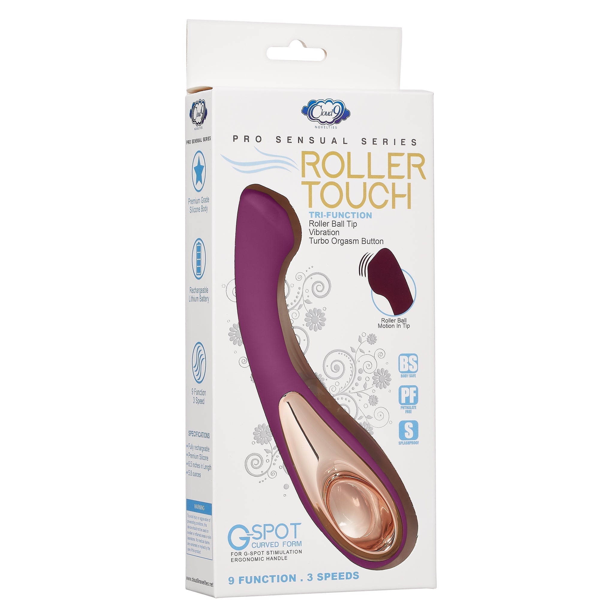 Pro Sensual Roller Touch Tri-Function G-Spot Vibrator Curved Form