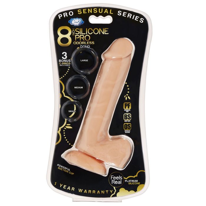 Pro Sensual Series 6 Inch Silicone Pro Odorless Dong - Tan Flesh / 8"