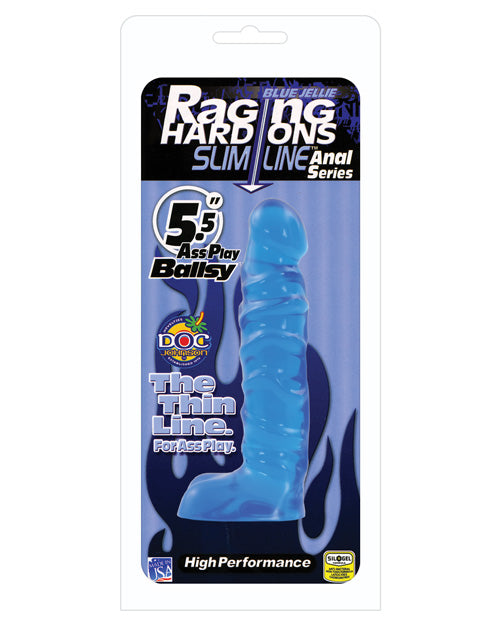 Raging Hard Ons Slimline Anal Series 5.5 Inch Ass Play Ballsy - Blue 5.5"