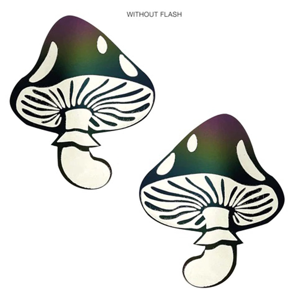 Rainbow Reflective Toadstool Nipple Cover Pasties