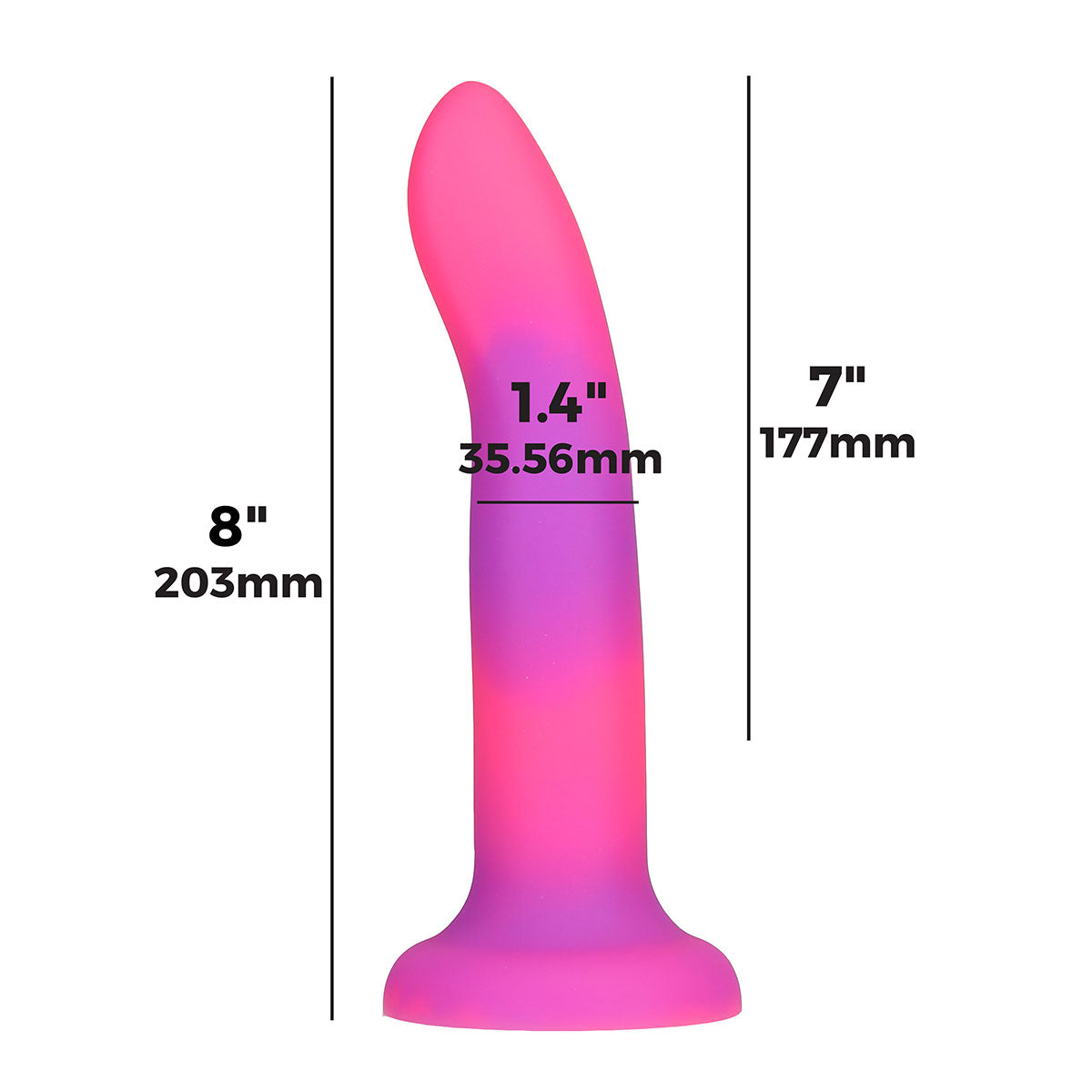 Rave Addiction 8in Glow In The Dark Dildo