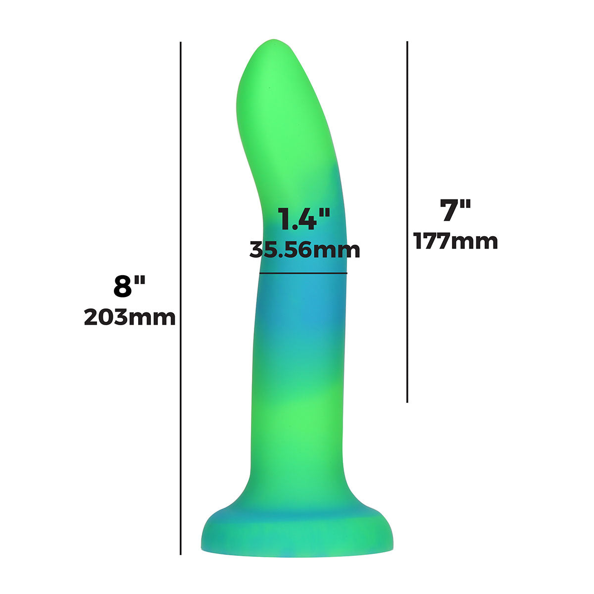 Rave Addiction 8in Glow In The Dark Dildo